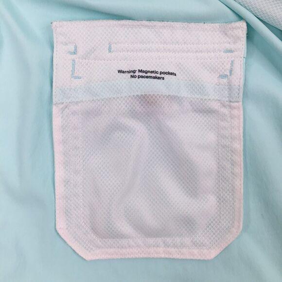 Poncho Shirt Mens 3XL Button Up Short Sleeve Magnetic Pockets Performance Blue - Picture 11 of 14